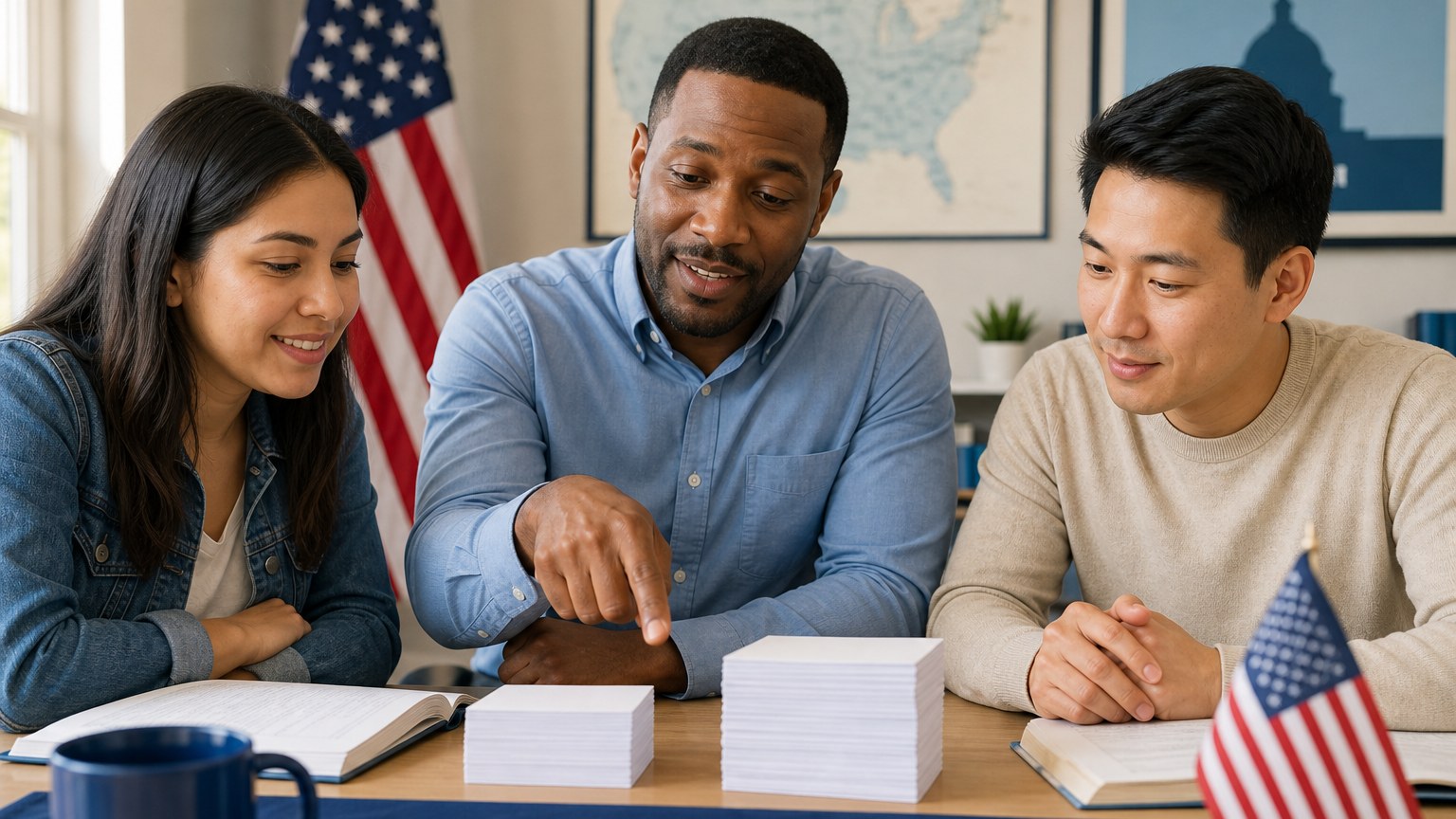 People preparing for 2008 vs 2025 Civics Test: What's Different? with organized study materials