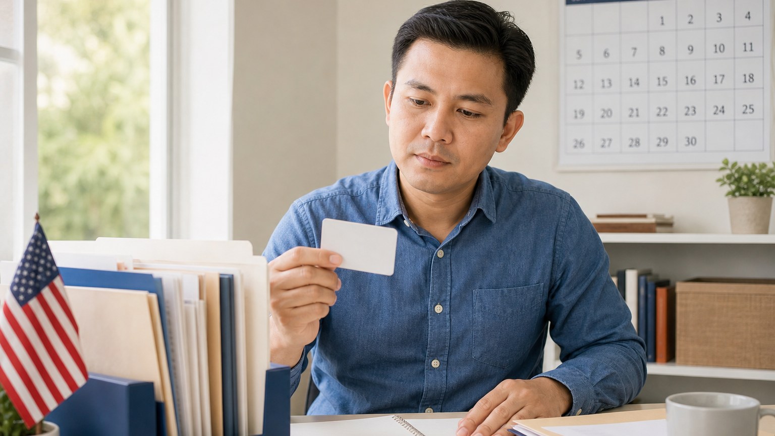 People preparing for What If My Green Card Expires While N-400 is Pending? with organized study materials