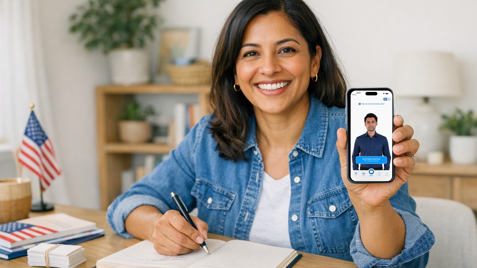 A learner showing the Citizenry app while preparing for How Many Questions Are on the U.S. Citizenship Civics Test, and How Many Do I Need to Pass?