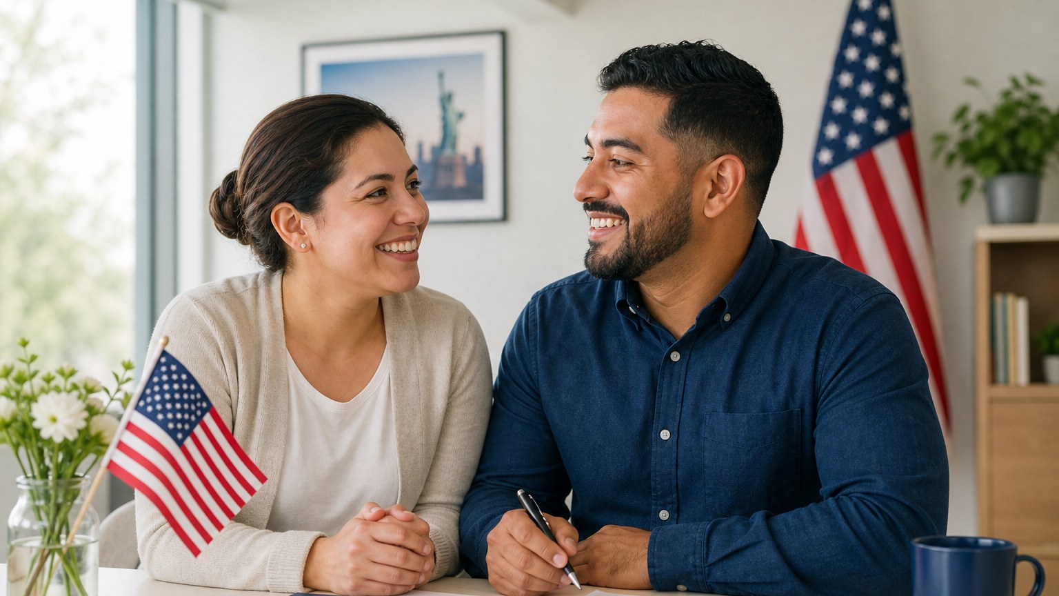 People preparing for What Happens After You Pass the Citizenship Test? with organized study materials